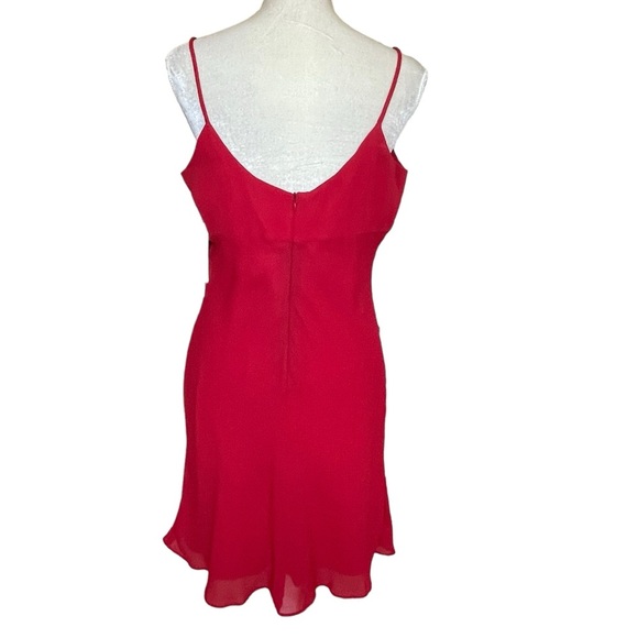Vintage Jessica McClintock Gunne Sax Red Cami Dress Women’s Size 11/12 Chiffon - Picture 5 of 9